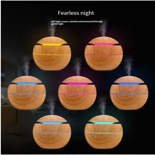 USB Ultrasonic Cool Mist Sprayer Essential Oil Fragrance Mini Home Wood Grain Air Humidifier Electric Air Aroma Diffuser Purifie - Image 4