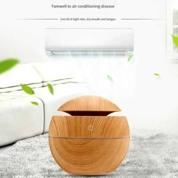 USB Ultrasonic Cool Mist Sprayer Essential Oil Fragrance Mini Home Wood Grain Air Humidifier Electric Air Aroma Diffuser Purifie - Image 2