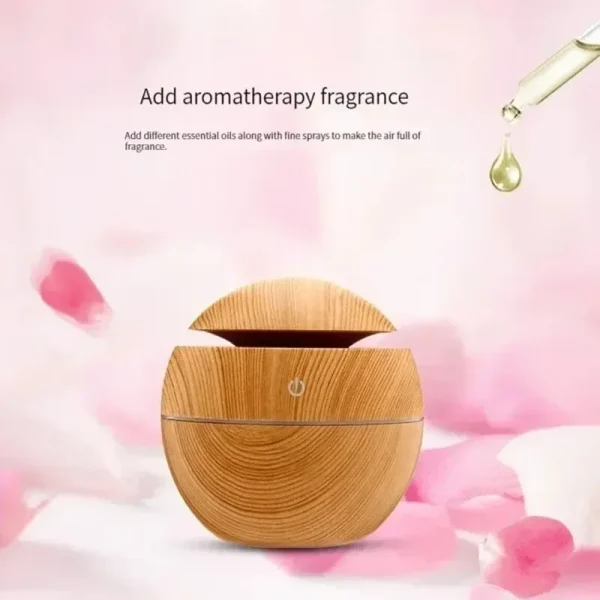 USB Ultrasonic Cool Mist Sprayer Essential Oil Fragrance Mini Home Wood Grain Air Humidifier Electric Air Aroma Diffuser Purifie - Image 3